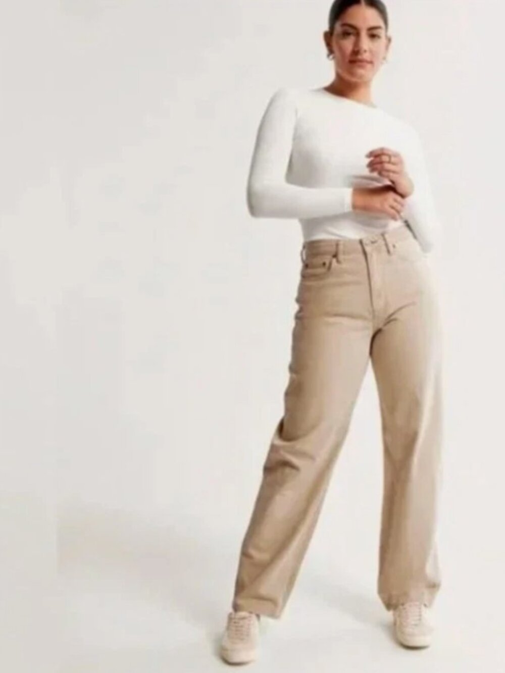 Abercrombie Oat Tapered High Rise Jean